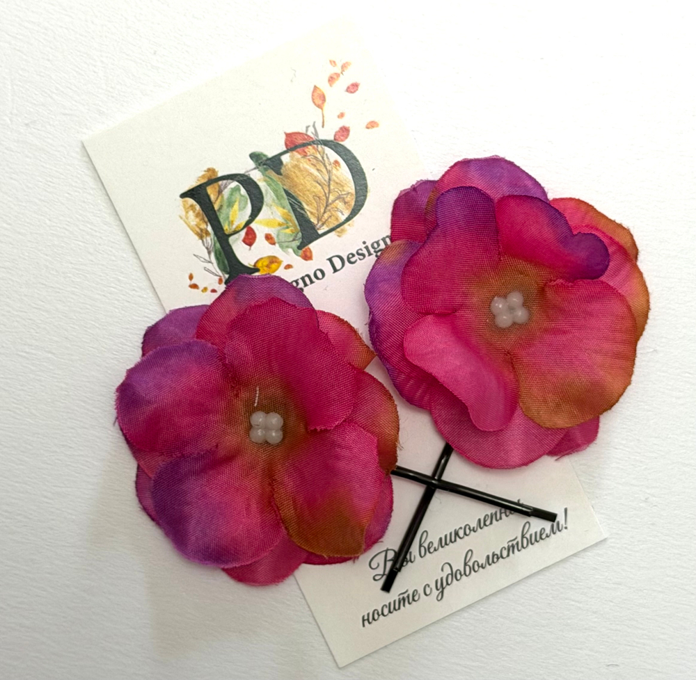 Набор из двух невидимок Pankigno Design с цветком гортензии