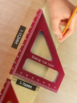 Линейка/угольник 112мм х 64мм, Угольник столярный, Алюминий