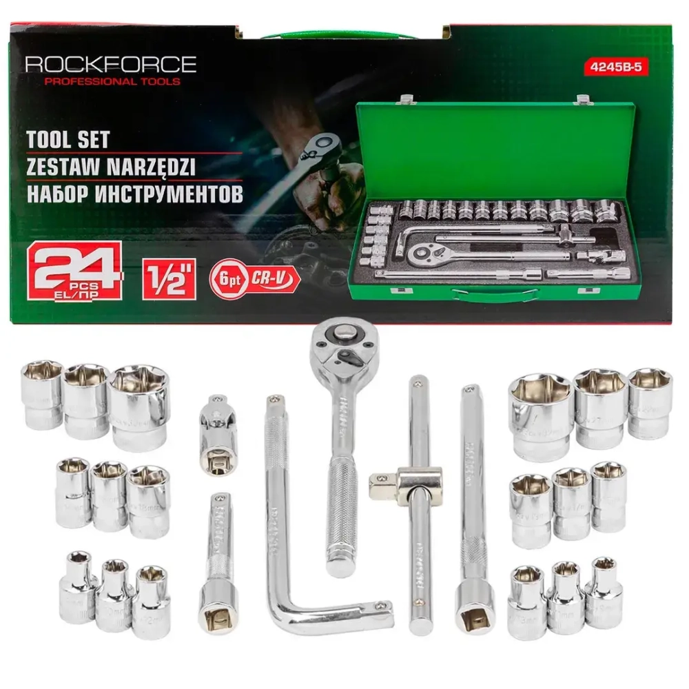 Набор инструментов 24пр. 1/2''( 6гр) RockForce RF-4245B-5