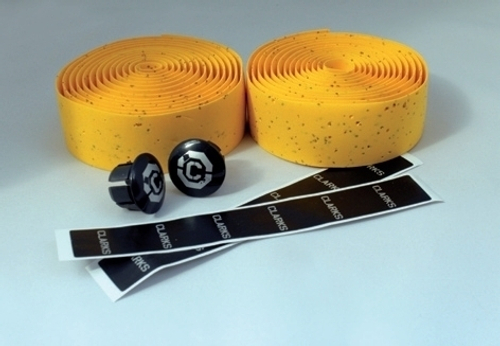 Обмотка руля CHBT корковая+крепеж+заглушки на руль, толщ. 3мм, желтая CLARKS