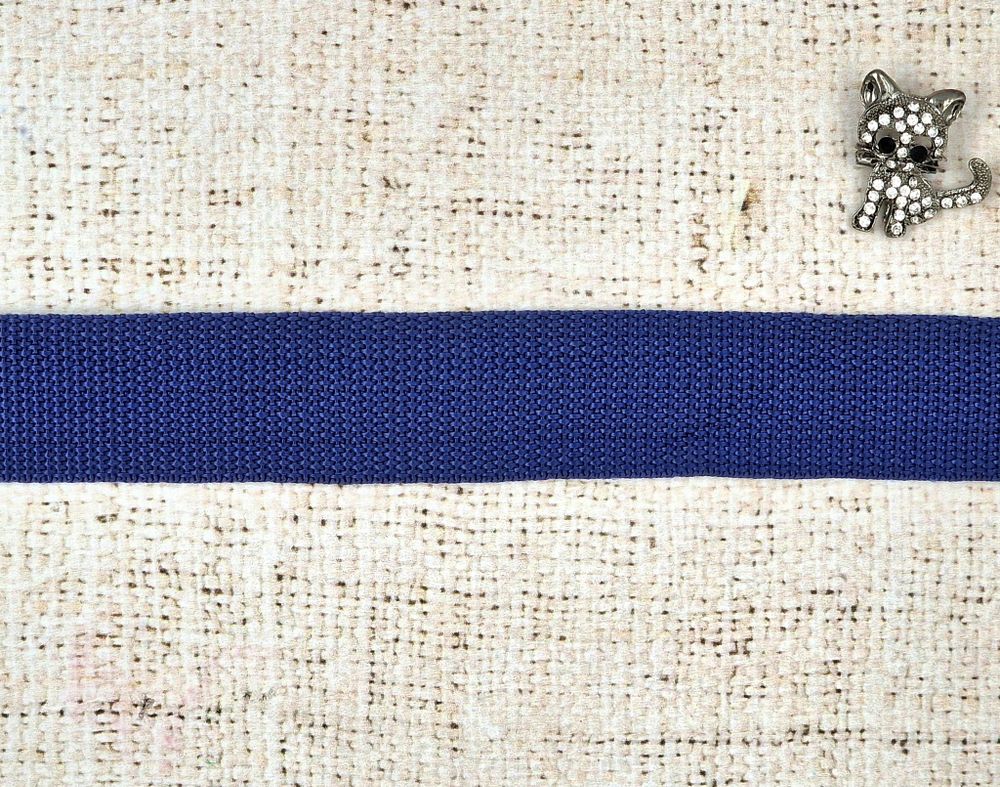 Лента ременная стропа, 14 гр/м, ш. 2,5 см, синий