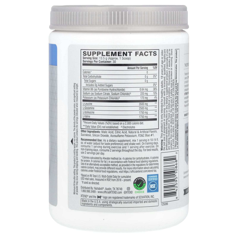 XTEND, The Original, 7 г аминокислот с разветвленной цепью (BCAA), со вкусом «Ледяная свежесть», 420 г (14,8 унции)
