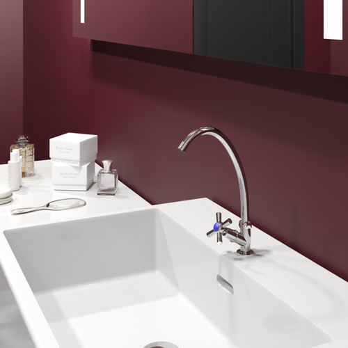 Смеситель для раковины/мойки 1/2 кер. MIXLINE ML09-05 моно п/гайку (без подводки)