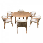 Стол деревянный обеденный Tagliamento Rimini Ø150, натуральный