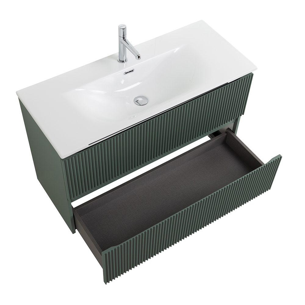 Тумба с раковиной подвесная BelBagno UNO-MINI-1000-2C-SO-VO Еловый матовый, раковина белая BB-8099-3-100