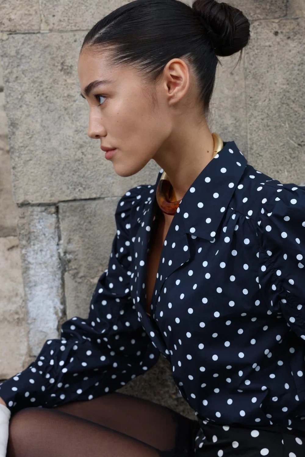 Двубортная блуза Prime, Синяя