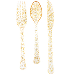 Столовые приборы в золотом цвете с блеском, 24 шт