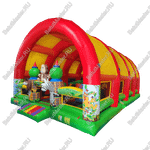 Коммерческий надувной батут "Зверята с крышей" 12*8*6 м