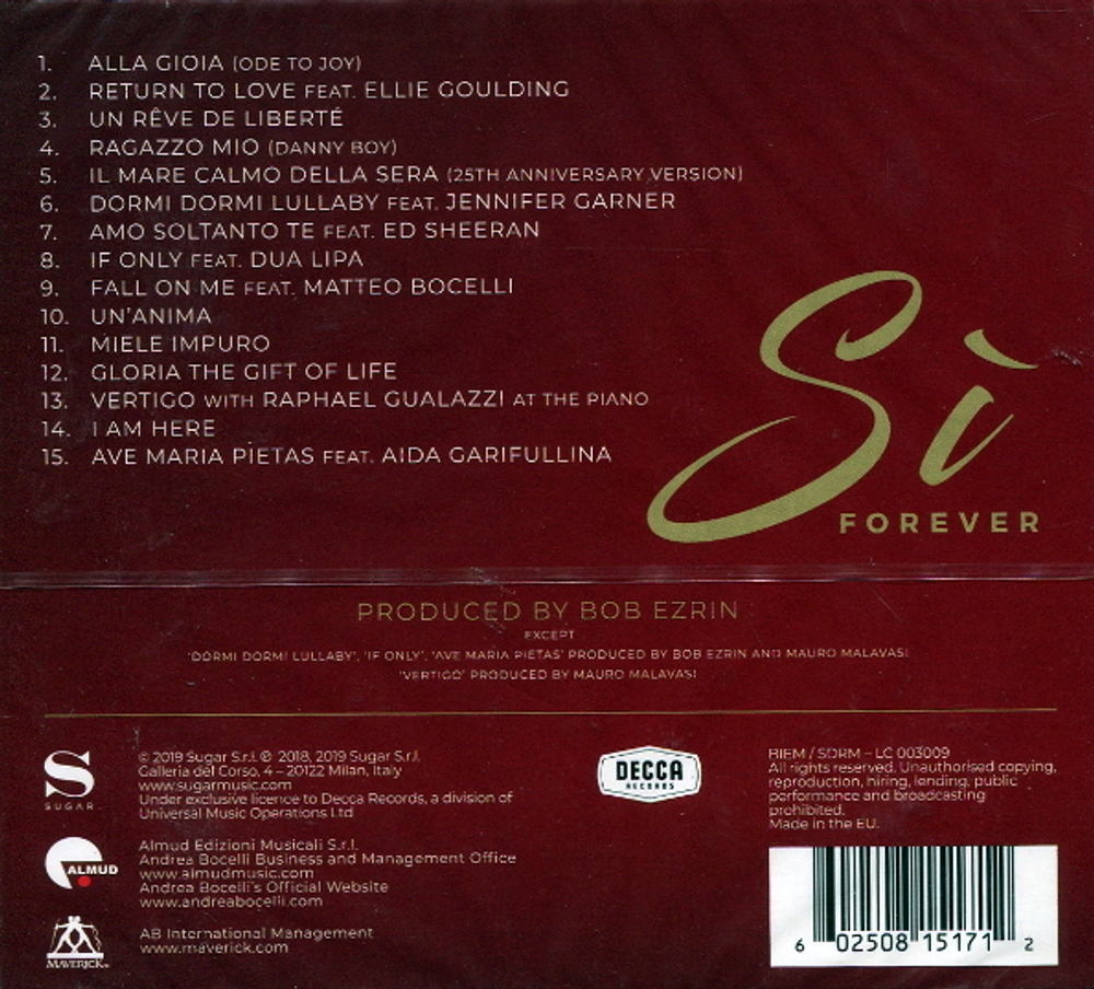 Andrea Bocelli / Si Forever (The Diamond Edition)(CD)