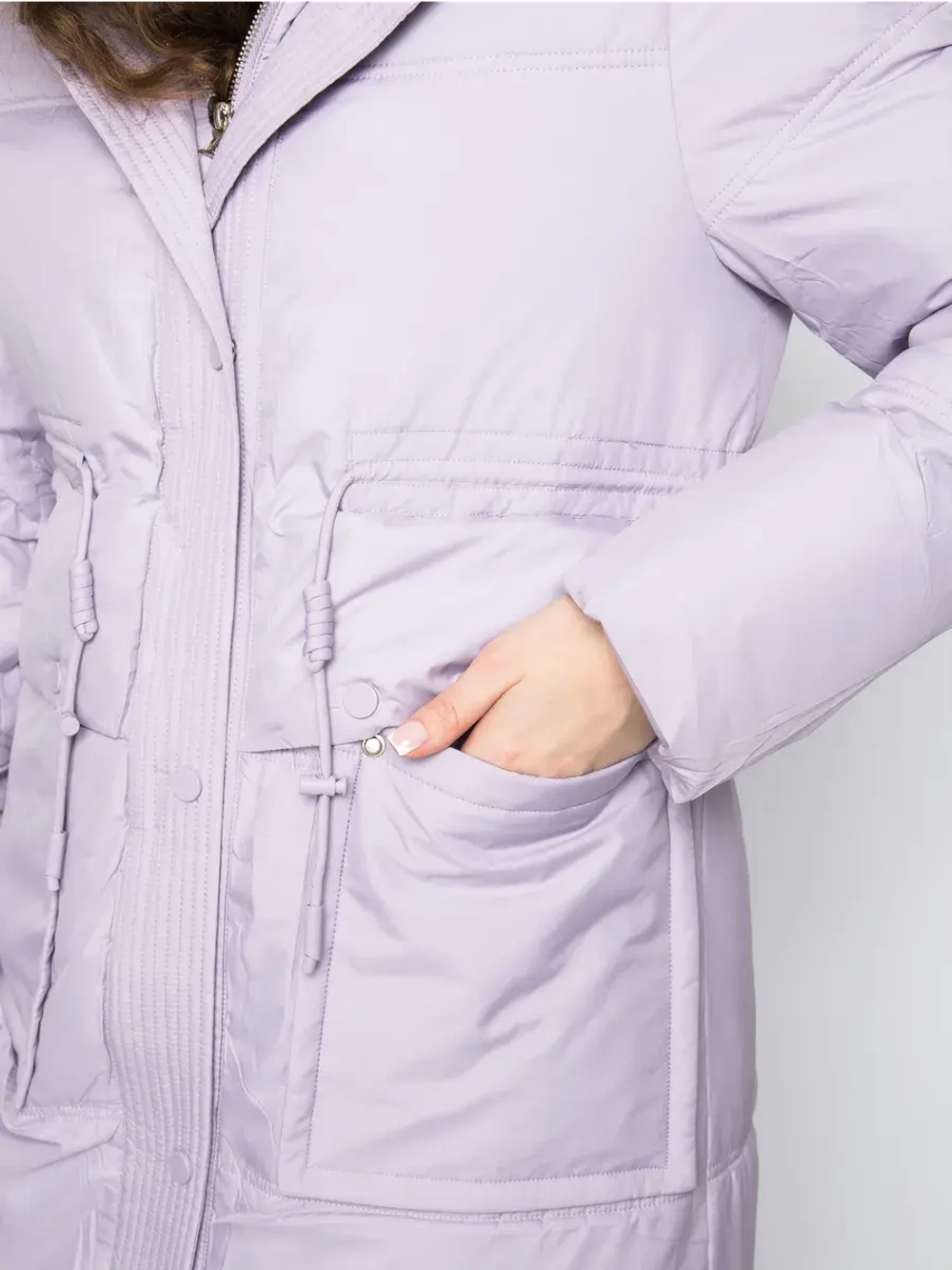 Куртка зимняя удлиненная с капюшоном