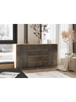 Комод для одежды Мальта грей 3 ящика, 160х45х90 см