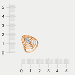 Кольцо женское из розового золота 585 пробы с фианитами (арт.10658А)