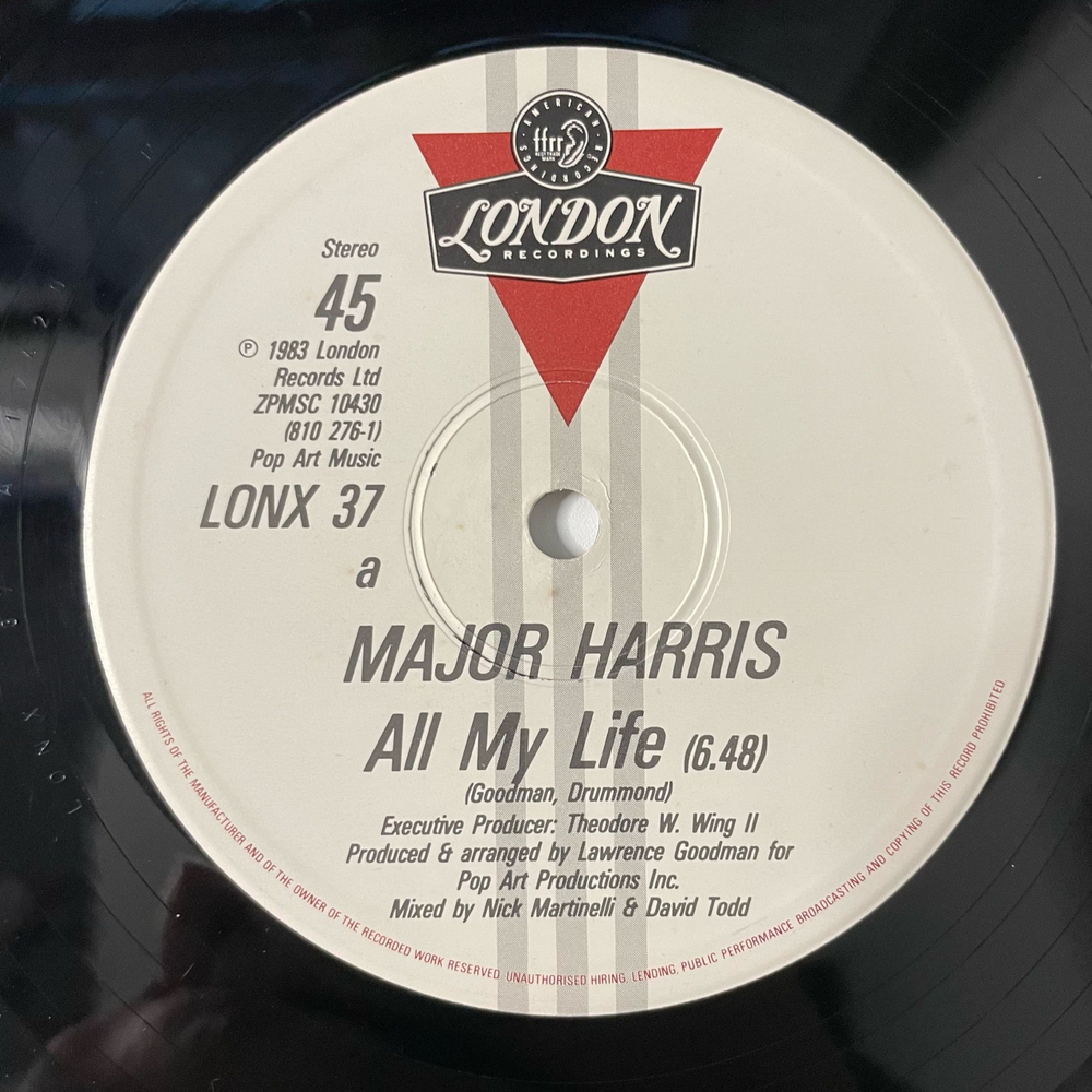 Винтажная виниловая пластинка LP Major Harris All My Life (Англия 1983)
