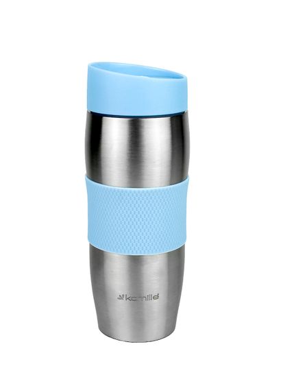 Термокружка 380 мл. из нержавеющей стали Kamille KM-2053R с TPR-вставкой