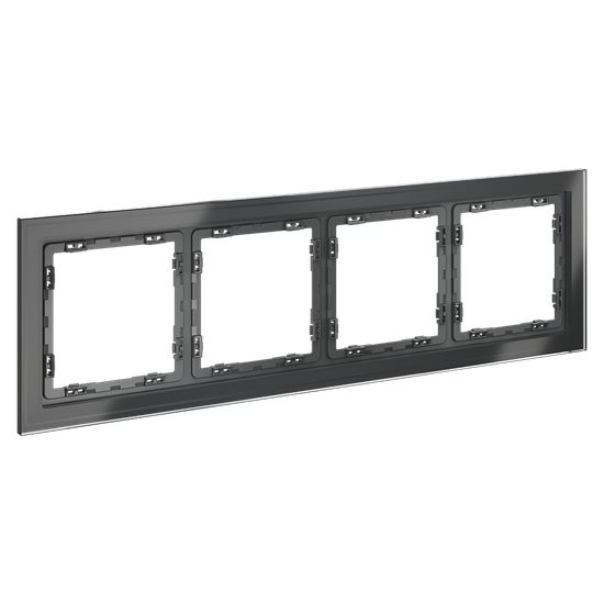 Рамка стеклянная VOLTUM S70 на 4 поста, (графит, стекло)