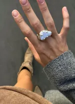 Кольцо Патриций с голубым агатом