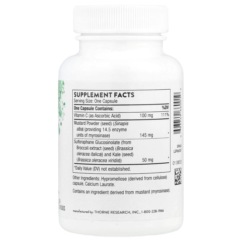 Thorne, экстракт семян брокколи, 60 капсул