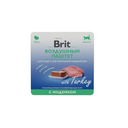 BRIT PREMIUM, Воздушный паштет для кошек с чувствительным пищеварением, Индейка, 100 гр.
