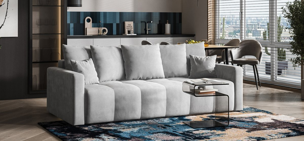 Диван Босс Тренд Велюр Монолит сталь