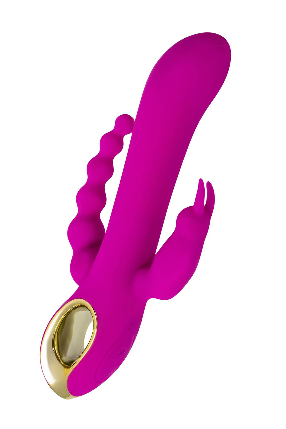 Тройной вибратор A-toys Trinny 21,5 см с кроликом и анальным отростком