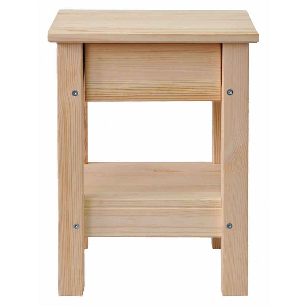 Табурет с ящиком и полочкой Ральф, деревянный, без отделки