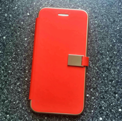 Чехол книжка-подставка с заклепкой из эко-кожи ISA Style Flip Cover для Samsung Galaxy A3 (2017) (Красный)
