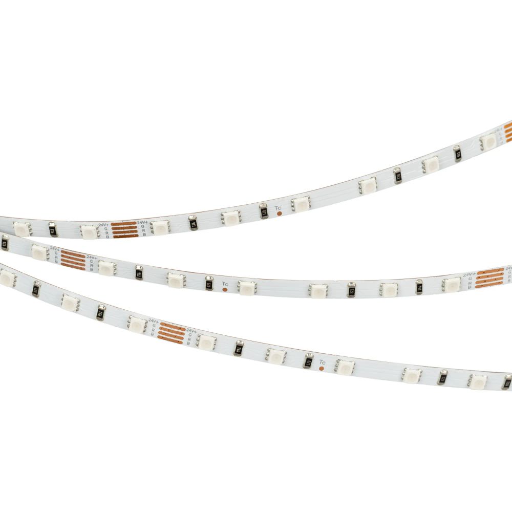 Светодиодная лента RT-G60-5mm 24V RGB (6.6 W/m, IP20, 3838, 5m) (Arlight, узкая) 030164(2)