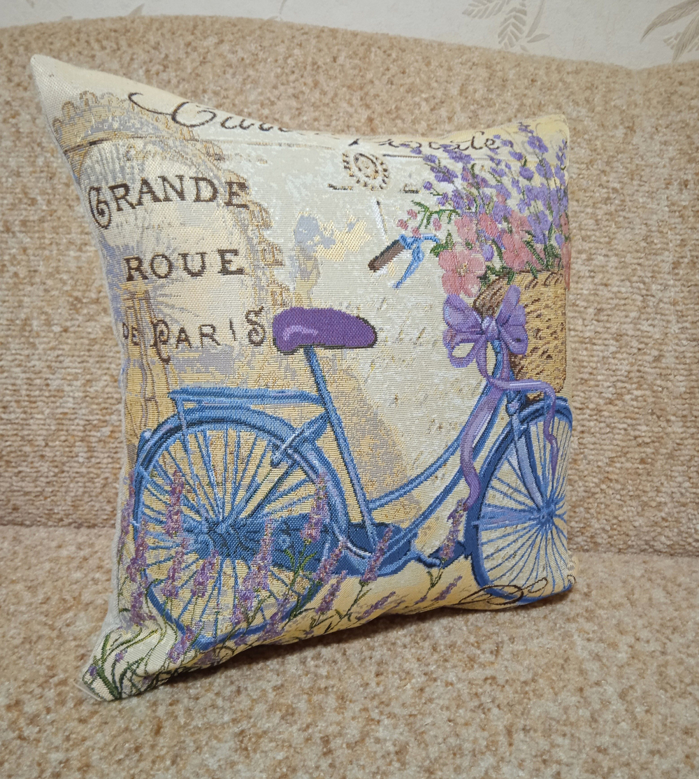 Декоративный гобеленовый чехол для интерьерной подушки Променад 38*38