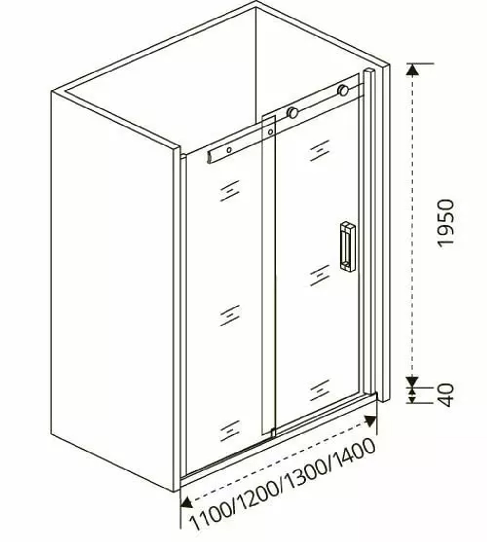 Душевая дверь в нишу Bas Altair WTW-110-C-CH 110*195 без поддона