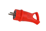 SmartBuy Вилка угловая с кольцом каучуковая 230В, 16A, IP44, красный