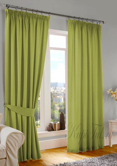Kadife (салатовый), Шторы из стриженного бархата