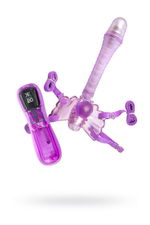 Анально-вагинальный стимулятор на эластичном креплении (20 режимов) (Цвет: фиолетовый)