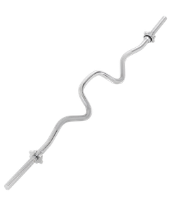 Гриф для штанги BB-102 W-образный, d=25 мм, металлический, с металлическими замками, хром, 120 см