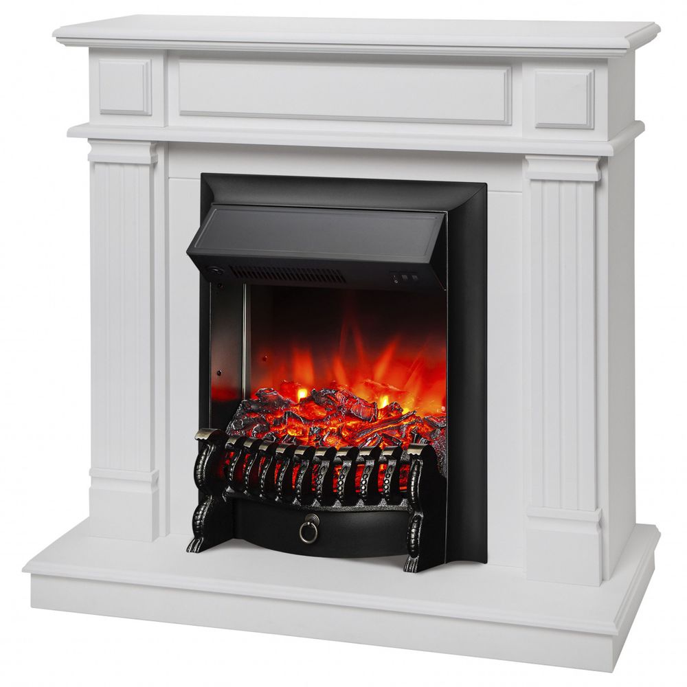 Электрокамин RealFlame Rodos WTM белый матовый с очагом Fobos Lux Black