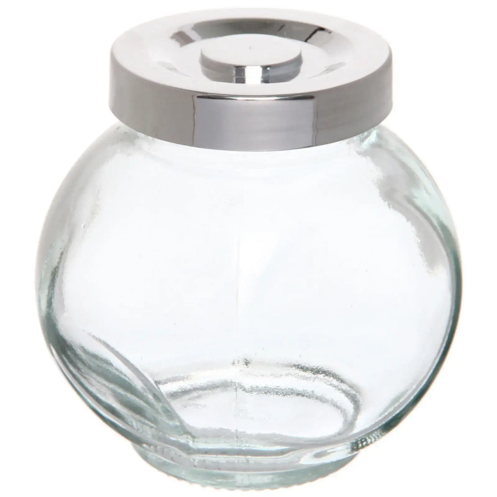 Банка для продуктов стеклянная 280 мл с крышкой плоская