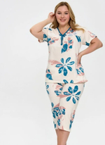 Пижама бриджи+футболка к/р В8406