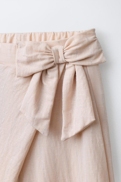 ZARA ШИРОКИЕ БРЮКИ В ПОЛОСКУ, ЭКРЮ