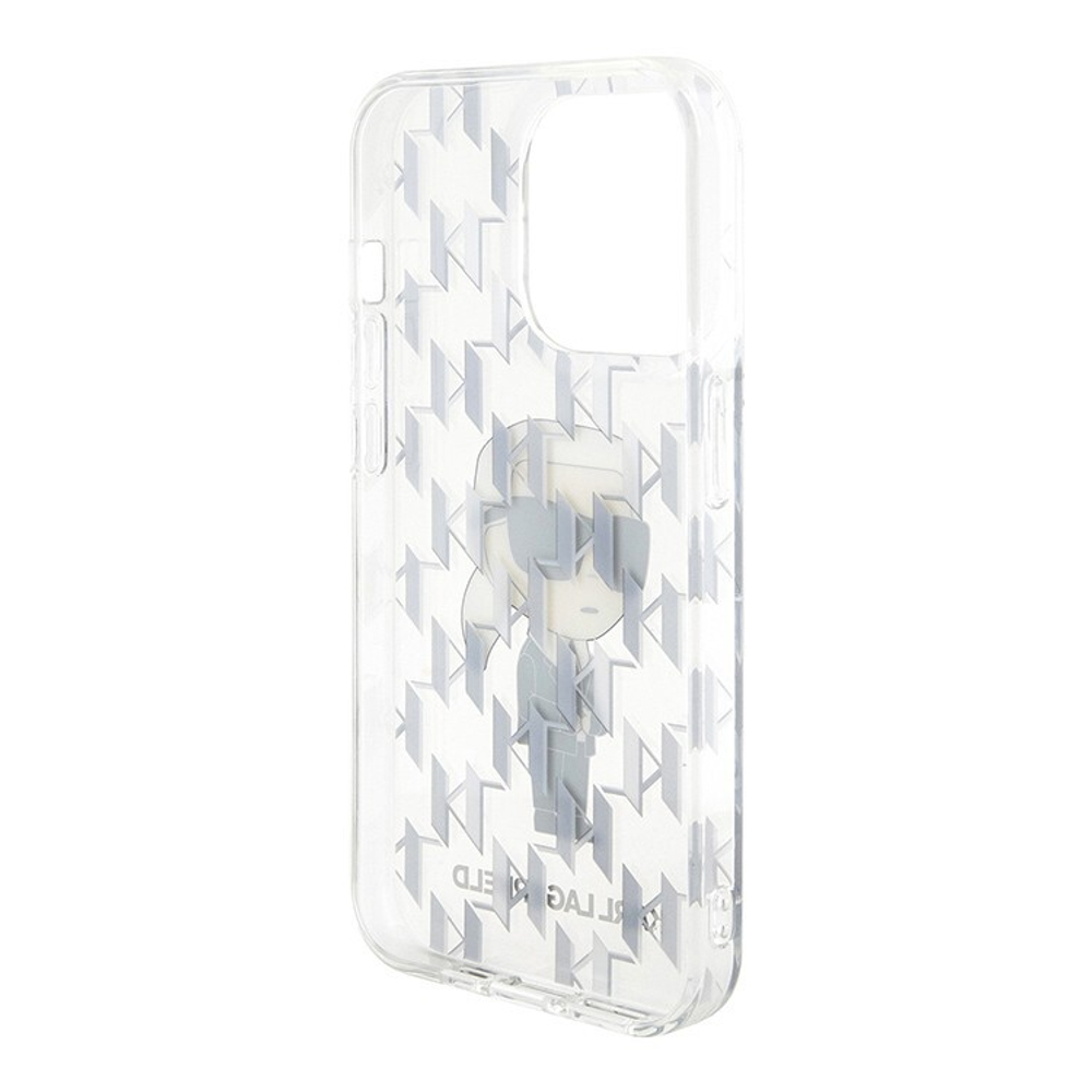 Чехол Karl Lagerfeld PC/TPU Monogram NFT Karl Ikonik для iPhone 15 Pro Hard Transparent (Белый)