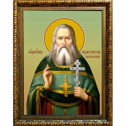 Константин (Голубев), Богородский, священномученик, пресвитер. Икона на холсте. В раме 30 х 40 см.