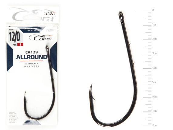 Крючки Cobra ALLROUND CA129  №12/0, 1 шт.