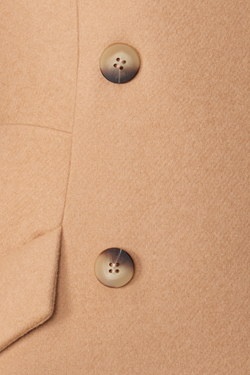 Бежевое шерстяное пальто "Элен" с капюшоном