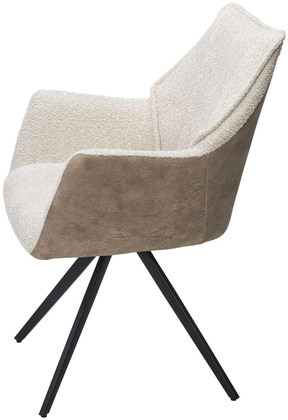 Стул М-City DISAUR Бревис (Brevis) поворотный на 180 градусов, 841-02 Бежевый, букле, 101 Бежевый, ткань, Черный