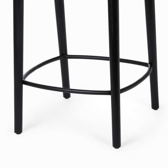 Полубарный стул Esse 65 см, черный, тёмно-серая обивка