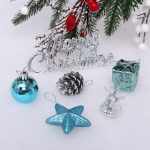 Набор украшений «Волшебный новый год» 16*7.5*8 см (32 предмета), Голубой