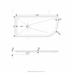 Душевой поддон асимметричный RGW ST/AL-W Белый (900x1200)