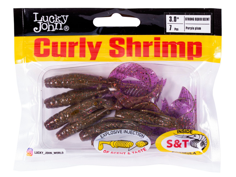 Твистеры съедоб. искусст.  LJ Pro Series Curly Shrimp 3,0in (07.62)/S13 10шт.