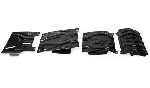 Защита радиатора, картера, КПП и РК АвтоБроня для Fiat Fullback (V - 2.4D) 2016-н.в./Mitsubishi L200 V (V - 2.4D) 2015-2019 2018-н.в./Mitsubishi Pajero Sport III (V - 2.4D; 3.0) 2016-2021 2021-н.в., штампованная, сталь 1.8 мм, 4 части, с крепежом, K111.04046.3