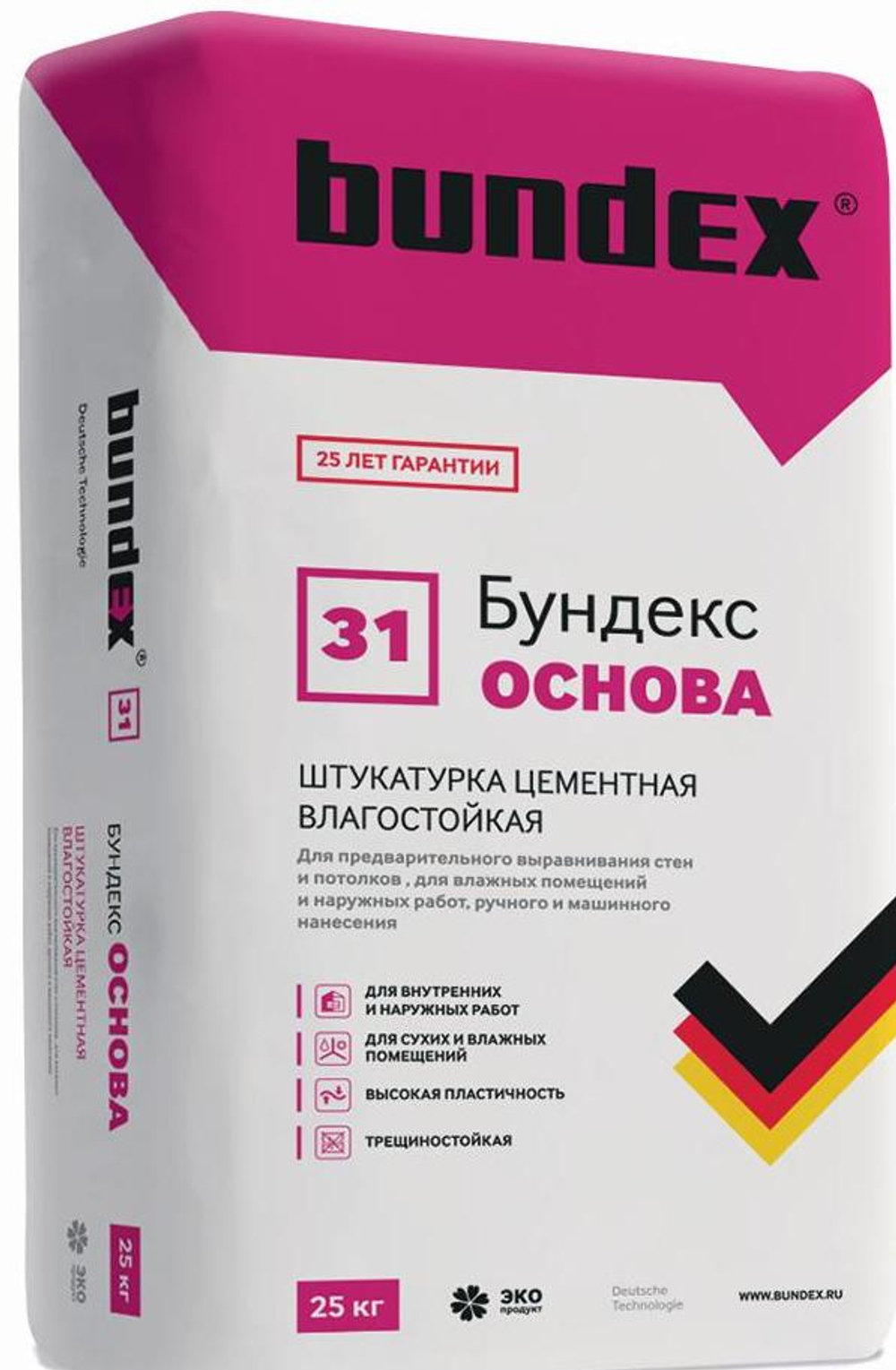 Штукатурка цементная "Бундекс Основа", 25 кг