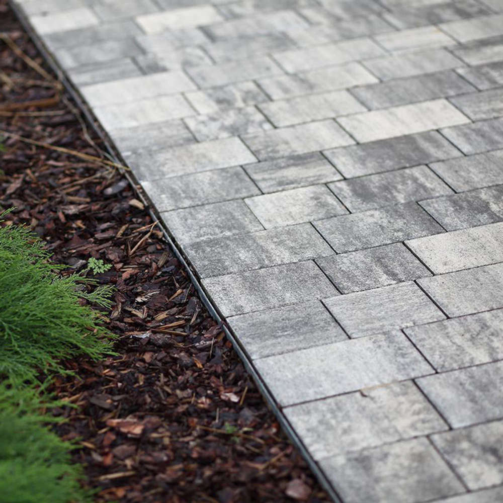 Тротуарная плитка СТАРЫЙ ГОРОД - Листопад гладкий Антрацит, комплект из 3 видов плит