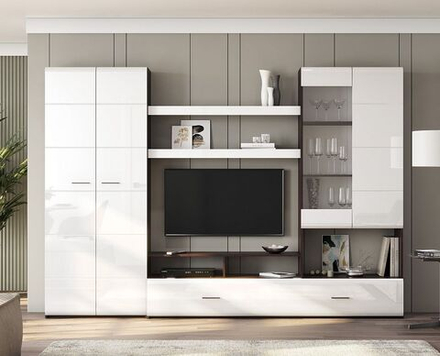 Гостиная МГ7 венге/белый глянец